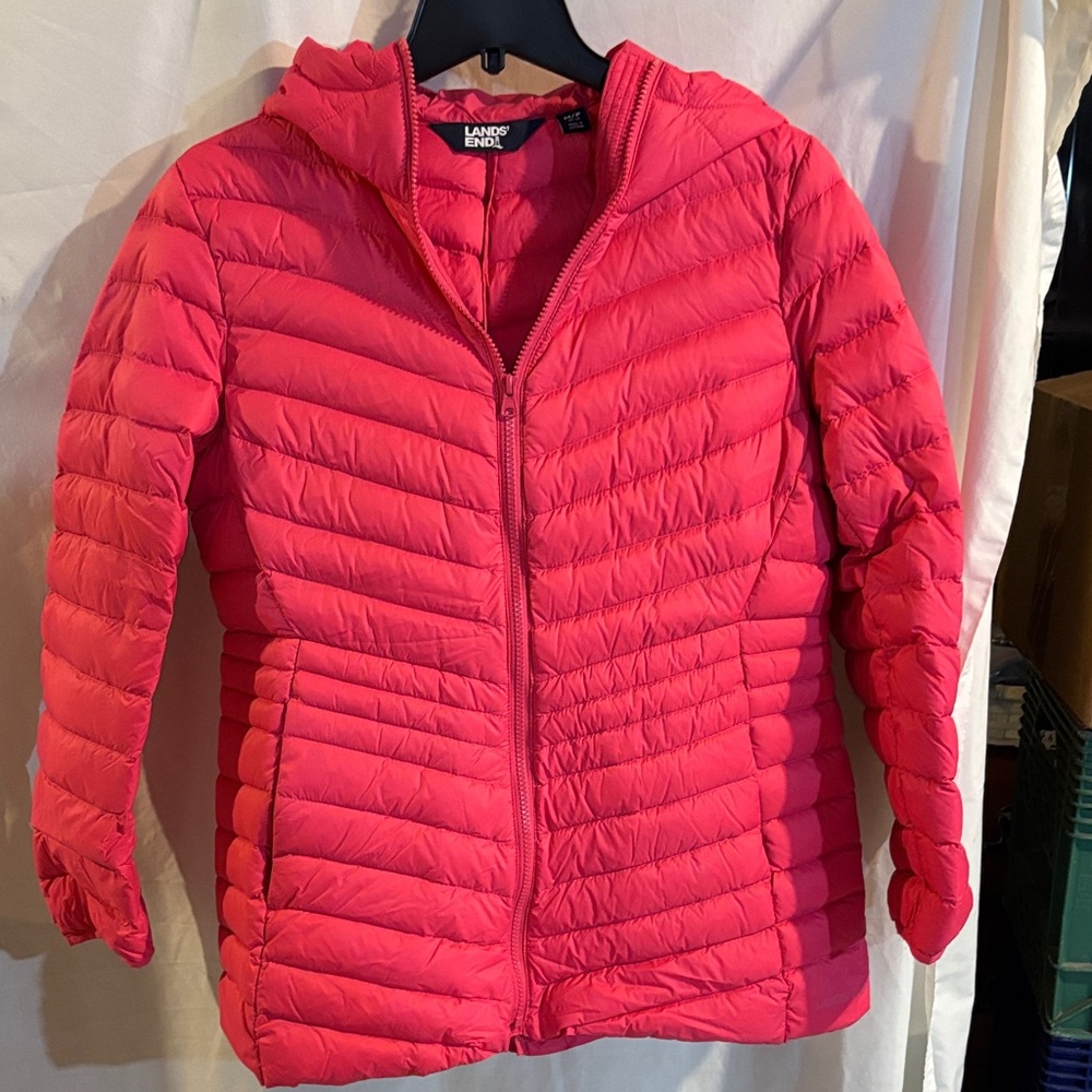 Lands' End Vibrant Pink Quilted Jacket